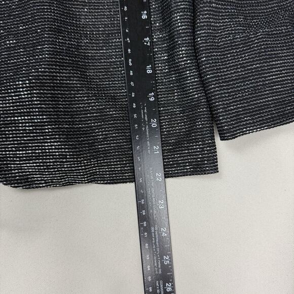 VTG Metallic Sheer Mesh Blazer Women S/M Black Glitter Party Club Rave NYE Chic - Picture 12 of 13